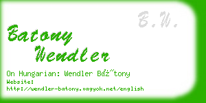 batony wendler business card